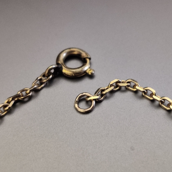 Signed Germany Filigree Hearts Black Molded Glass Necklace - Picture 11 of 15